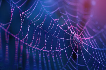 Naklejka premium A spider web with two spiders on it