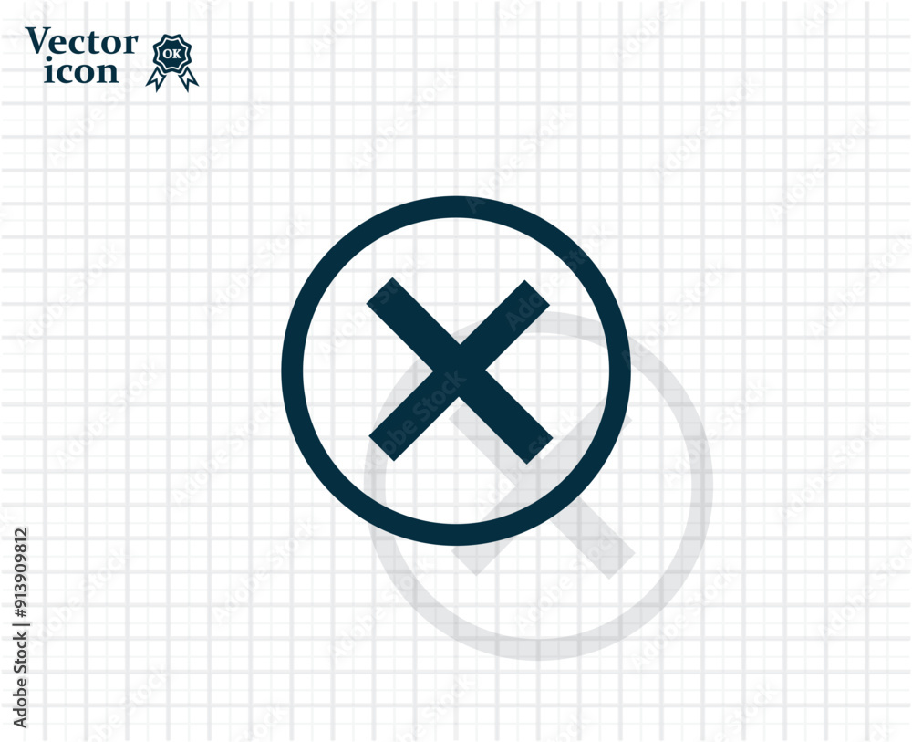 Poster dark colored vector icon with shadow on a light checkered background