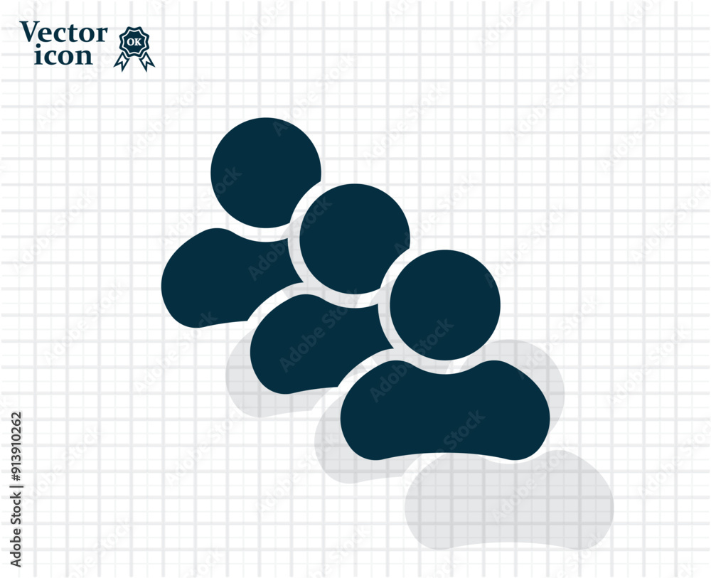 Poster dark colored vector icon with shadow on a light checkered background