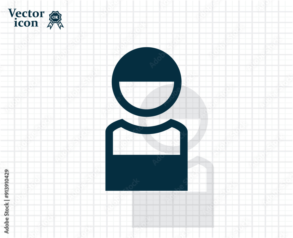 Poster dark colored vector icon with shadow on a light checkered background