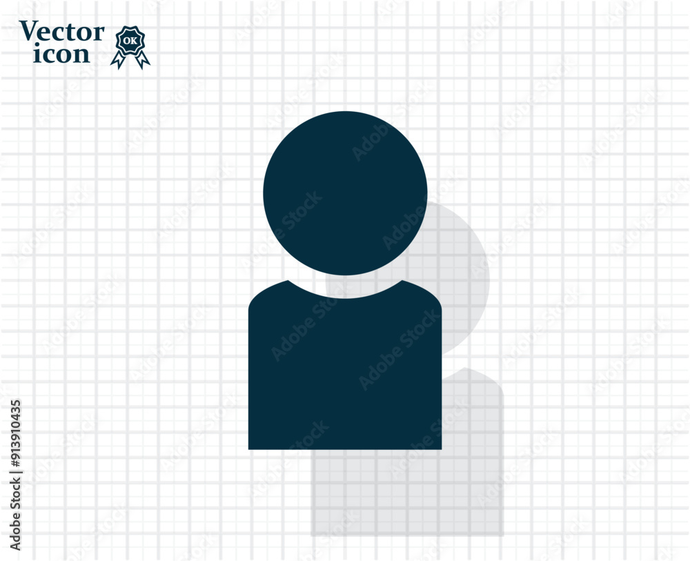 Poster dark colored vector icon with shadow on a light checkered background