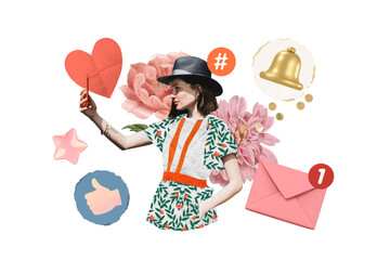 Social network png collage element remix, transparent background