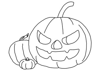 Halloween pumpkin png line art, transparent background