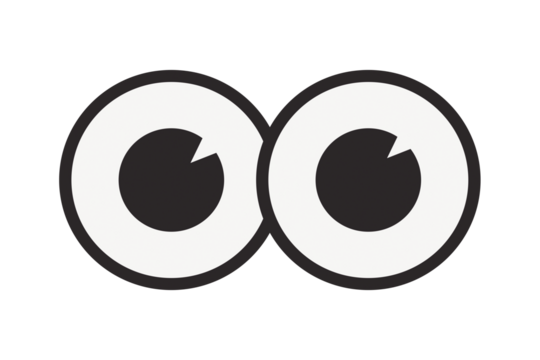 Cartoon eyes png, retro illustration, transparent background