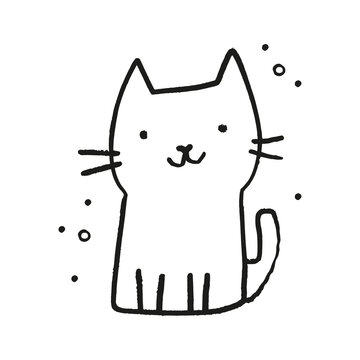 recommend clip art: Doodle cat face in minimalistic style