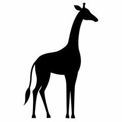 Girraf silhouette vector illustration style on a white background