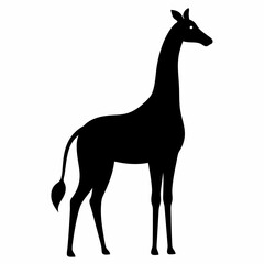 Girraf silhouette vector illustration style on a white background