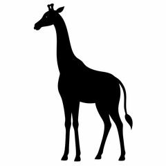 Girraf silhouette vector illustration style on a white background