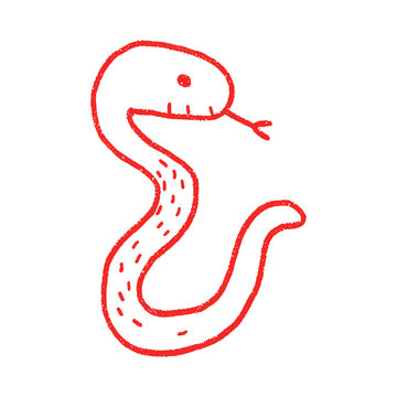 Doodle snake in minimalistic style
