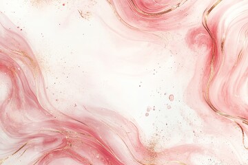 A pink and gold swirl background with a white background