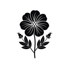 Flax Flower Silhouette Vector
