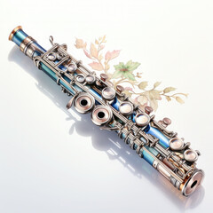 Fototapeta premium Watercolor Flute, clipart Illustration, Generative Ai