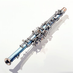 Obraz premium Watercolor Flute, clipart Illustration, Generative Ai