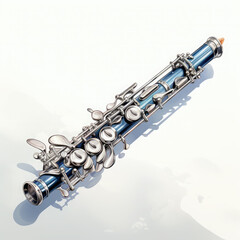 Obraz premium Watercolor Flute, clipart Illustration, Generative Ai