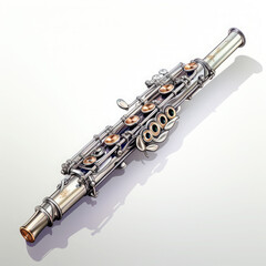 Naklejka premium Watercolor Flute, clipart Illustration, Generative Ai