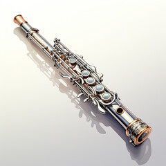 Fototapeta premium Watercolor Flute, clipart Illustration, Generative Ai