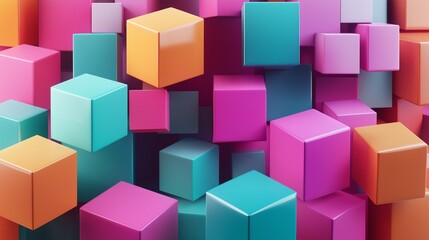 Obraz premium 3D render, abstract geometric blocks, and background design