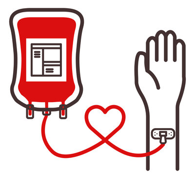 red blood bag donation hand heart clip art preview