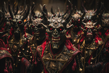 Generated with AI picture of mysterious creepy monster hell afterlife