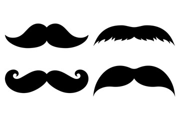 Mustache design element set transparent png