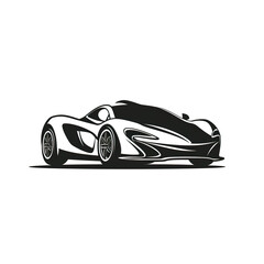 Obraz premium Black and White Silhouette of a Modern Sports Car, generative ai image