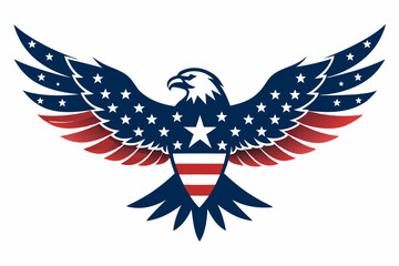 Eagle with the American flag vector illustration 
