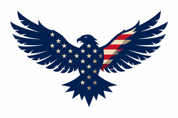 Eagle with the American flag vector illustration 
