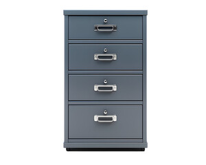 Metal cabinet with metal handles for efficient office storage