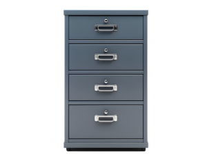 Metal cabinet with metal handles for efficient office storage