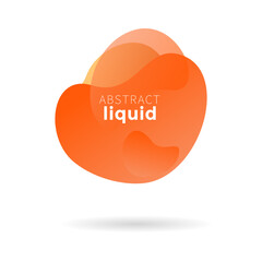 Modern of abstract banners vector. flat geometric liquid gradient color, orange bubble speech, Orange liquid, 3d orange liquid banner