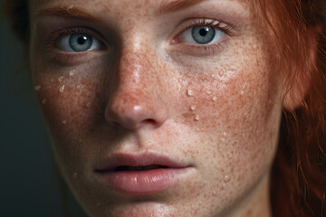 Obraz premium Close up portrait concept of a skin problem face imperfections pigmentation generative AI