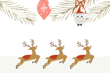 Christmas reindeer frame png, transparent background, winter holidays illustration