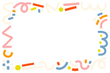 Memphis 90’s pattern png frame, colorful shade design, transparent background