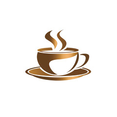 Obraz premium A Brown Coffee Cup with Steam on a Saucer, generative ai image