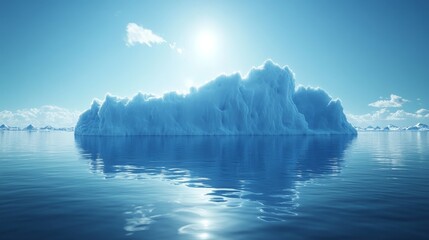 A large ice block floating in the ocean