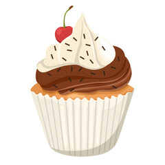Cupcake png sticker, cute illustration, transparent background