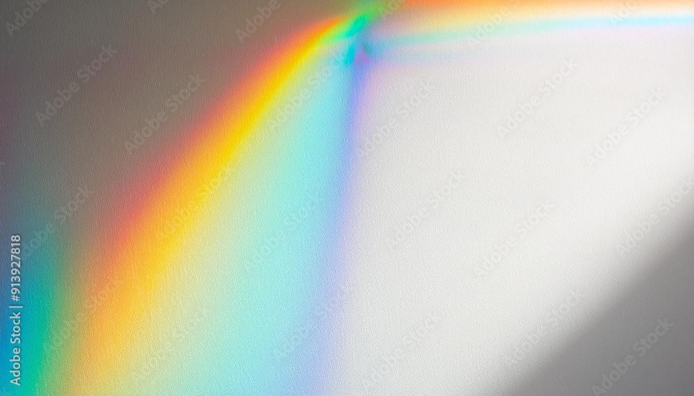 Aufkleber blurred rainbow light refraction texture overlay effect for photo and mockups. organic drop diagonal