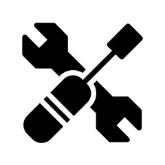 wrench, labor and construction solid fill icon