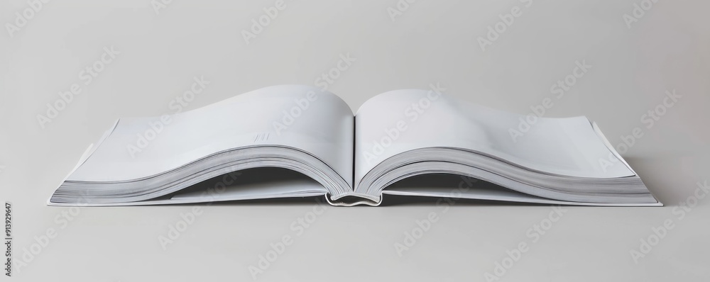 Poster Isolated white embroidery magazine on white background, 4K hyperrealistic photo