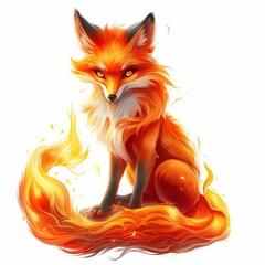 Obraz premium Foxe Darkness element fantasy cartoon isolated whitebackground 16:9