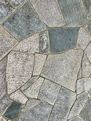 Irregularly shaped stone floor neatly arranged