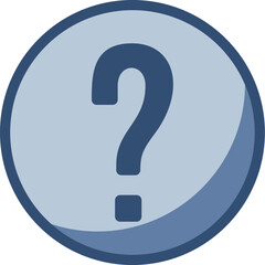 question vector icon transparent background. replaceable blue color design