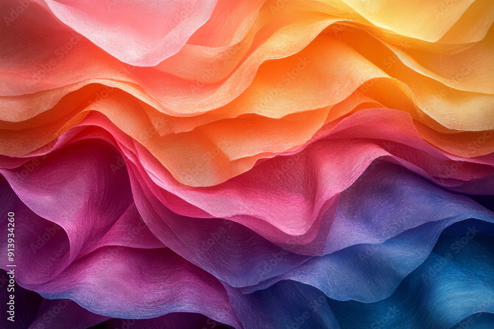 Aufkleber artistic illustration of wax paper in vibrant hues, cut into intricate patterns and layered for a te