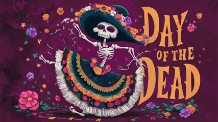 Obraz premium Dia Du Muertos- day of dead modern abstract poster