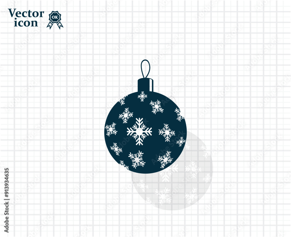 Poster dark colored vector icon with shadow on a light checkered background