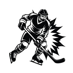 Ice Hockey Silhouette Vector