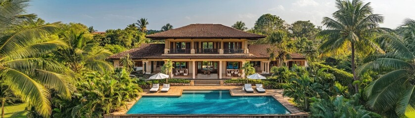 Fototapeta premium Tropical paradise Luxurious family villa