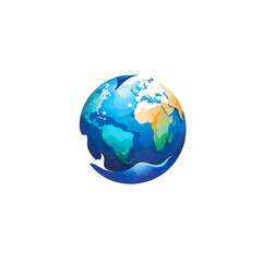 Fototapeta premium Abstract Watercolor-Style Globe Illustration, generative ai image