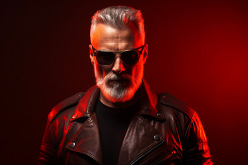 Obraz premium Brutal metal music lover rocker band member diversity age, cool punk style, Generative AI photo