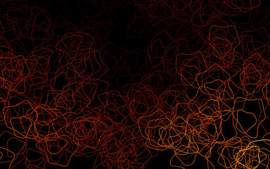 Dark Orange vector backdrop with memphis shapes.